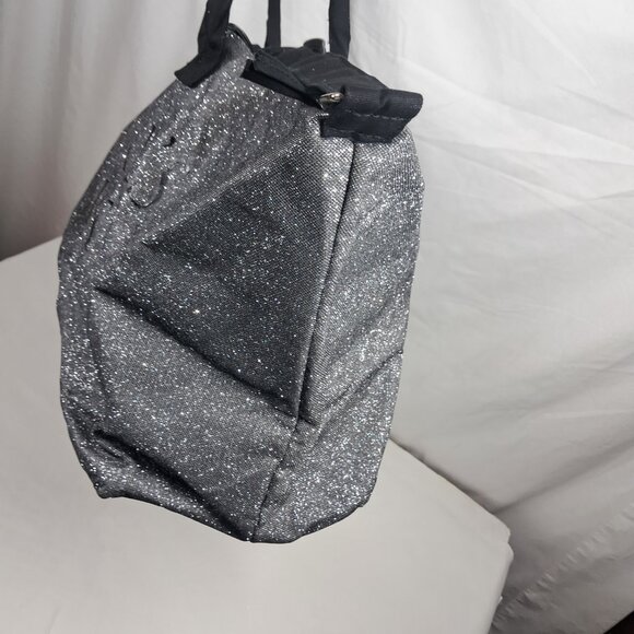 Victoria's Secret Glitter Silver Black "London,New York,Paris" Duffle Weekender - Picture 7 of 12